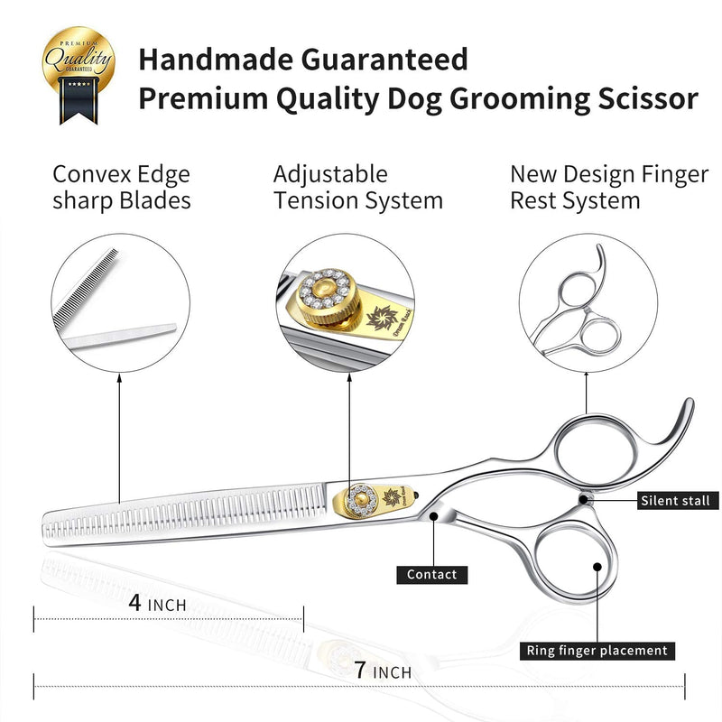 Dream Reach Professional Grooming Scissors Dog Scissors Dog Grooming Scissors Pet Grooming Thinning Scissors Made of Japanese 440C Stainless Steel Thinning/Blending/Texturizing/Layering Scissors (7 Inch Thinning Scissors) A-Thinning Scissors - PawsPlanet Australia