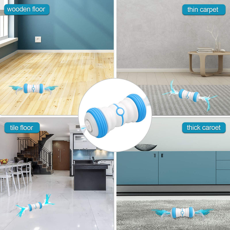 Interactive Cat Toy, Automatic Feather Cat Toys for Indoor Two-Speed Irregular Moving LED Light Toys for Kitten Cats USB Rechargeable Self Rotating Smart Toys All Floors Carpet Available - PawsPlanet Australia