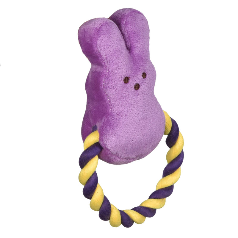 Peeps for Pets Bunny 6 Inch Purple Plush Rope Pull Toy for Dogs | Purple Dog Toy from Peeps, Plush Fabric Dog Toys | Small Squeaker Dog Toy with Rope (FF16025) - PawsPlanet Australia