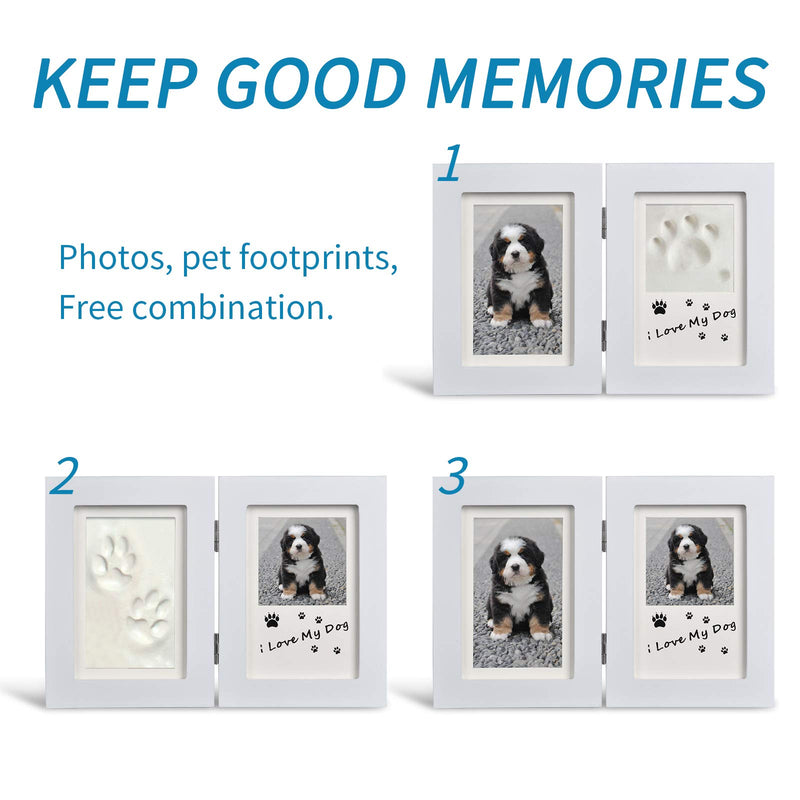 Goomis Pet Picture Frame and Pet Paw Prints Pet Memorial Photo Frame Kit, Keepsake Gift for Pet Owners, Great For Dog or Cat,White - PawsPlanet Australia