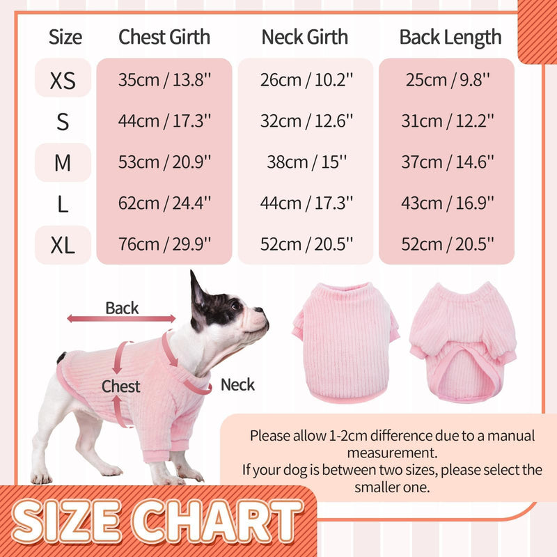 Kuoser Small Dog Sweater, Dog Sweaters Dog Clothes for Small Dogs Girls Boys, Warm Puppy Sweater Dog Winter Clothes, Christmas Puppy Sweater for Yorkie, Bichon Frise, Shih Tzu (Pink S) Small (Chest: 17.3'' / 44cm) Pink - PawsPlanet Australia