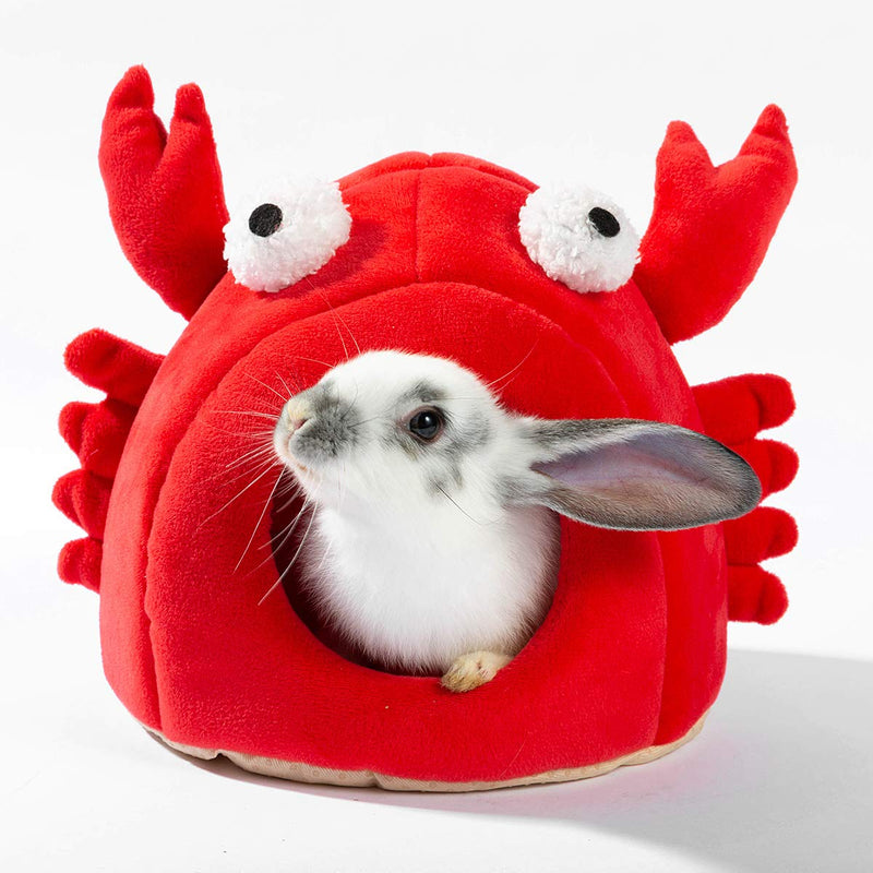 Hollypet Warm Small Pet Animals Bed Dutch Pig Hamster Cotton Nest Hedgehog Rat Chinchilla Guinea Habitat Mini House, Red Crab - PawsPlanet Australia