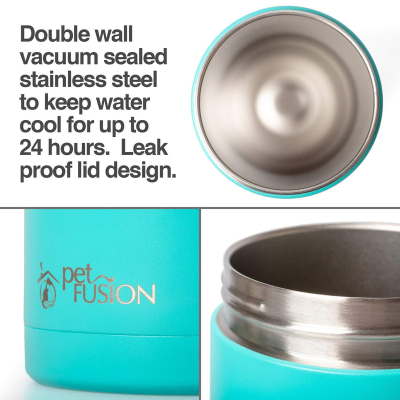 [Australia] - PetFusion Portable Dog Water Bottle (New; Large Dispenser, 22 oz). Insulated 2 Wall Stainless Steel for Optimal Cool Water Temp, Leak Proof, eco Friendly Narrow/A Blue 