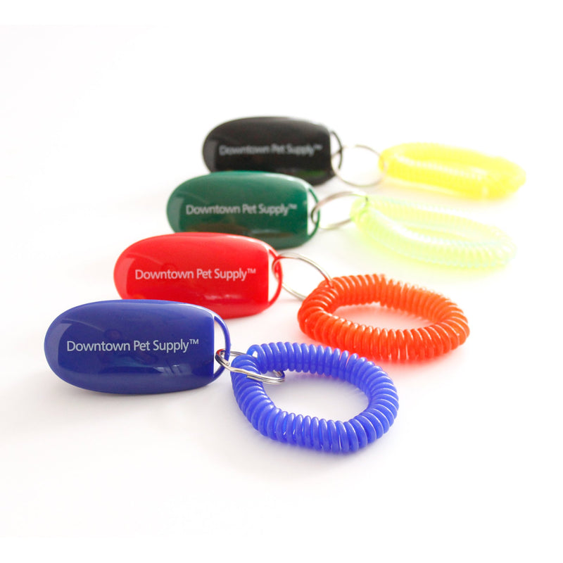 [Australia] - Downtown Pet Supply Big Button Dog Cat Training Clicker, Clickers with Wrist Bands 4 Pack 