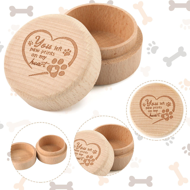 lasuroa Wooden Pet Memorial Box, Pet Loss Gifts, Memorial Gifts for Storing Cats, Dogs, Hair, Teeth, Nails, Bone Ashes (Heart Pattern) - PawsPlanet Australia