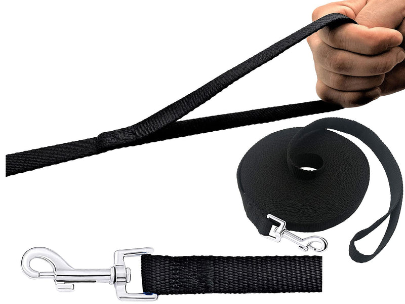 PETGOGO 15ft 20ft 30ft 40ft 50ft Long Dog/Puppy Lead Obedience Recall Training Dog Leashes for Small Medium Dogs Camping, Training, Play, or Backyard (15 FT, Black) 15 FT - PawsPlanet Australia