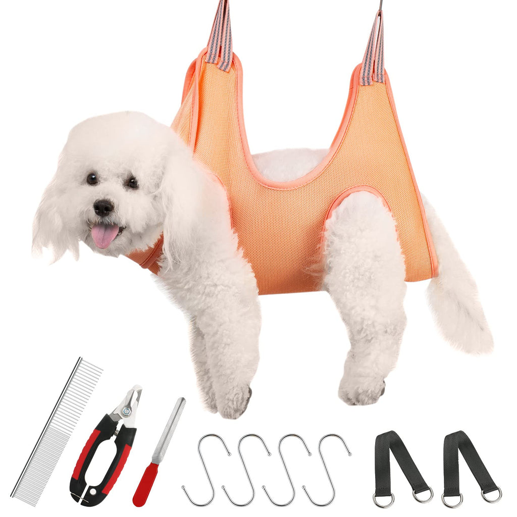 Guzekier Pet Dog Grooming Hammock Harness for Cats & Dogs, Dog Sling for Grooming, Dog Hammock Holding Bag with Nail Clippers/Trimmer, Nail File, Pet Comb Dogs under 13kg - PawsPlanet Australia