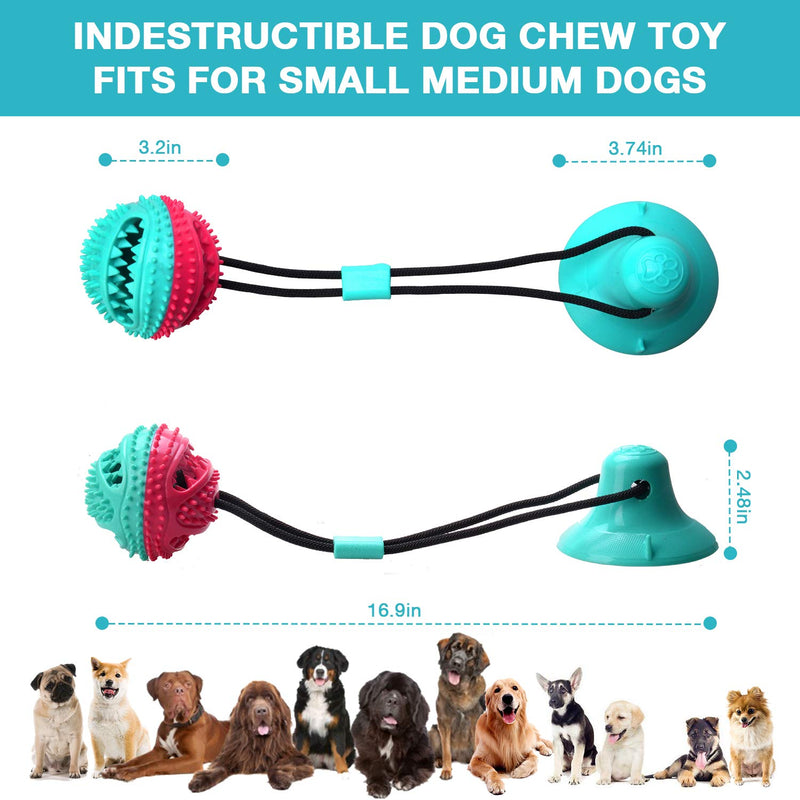 GORDITA Suction Cup Dog Toy, Dog Chew Toys for Aggressive Chewers, Dog Rope Ball Pull Toy with Suction Cup, Multifunction Molar Bite Toy Tug of War Dog Toy for Clean Teeth and Chewing 1 suction cup - PawsPlanet Australia