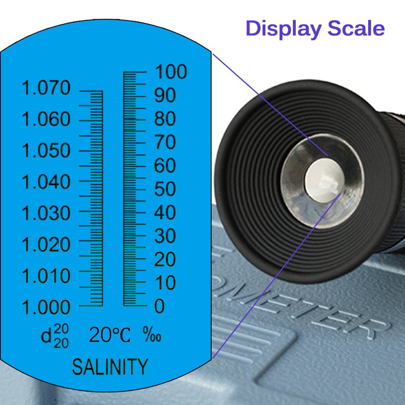 Salinity Refractometer for Seawater and Marine Fishkeeping Aquarium 0-100 PPT with Automatic Temperature Compensation - PawsPlanet Australia