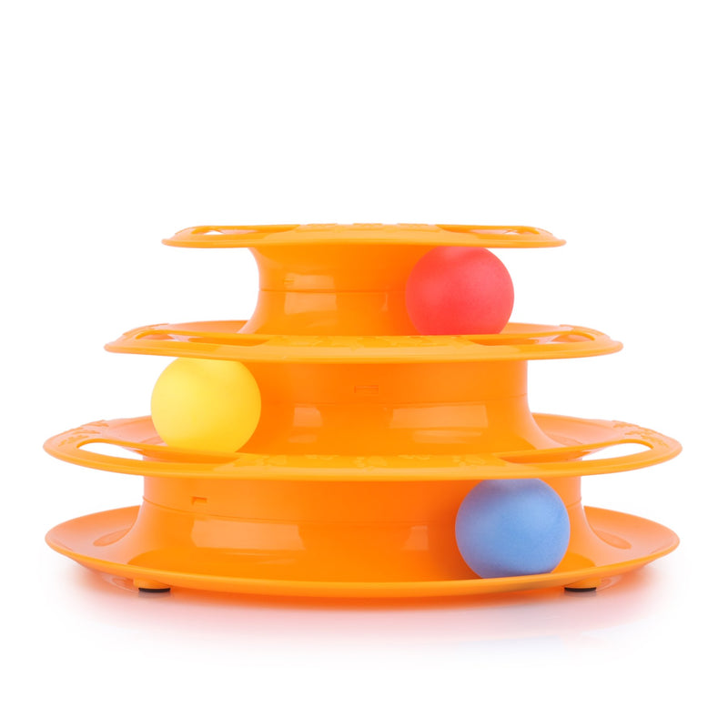 [Australia] - Artlalic) Interactive 3-Tier Cat Scratcher Ball Toy, Play & Train, Pet Toys Station 