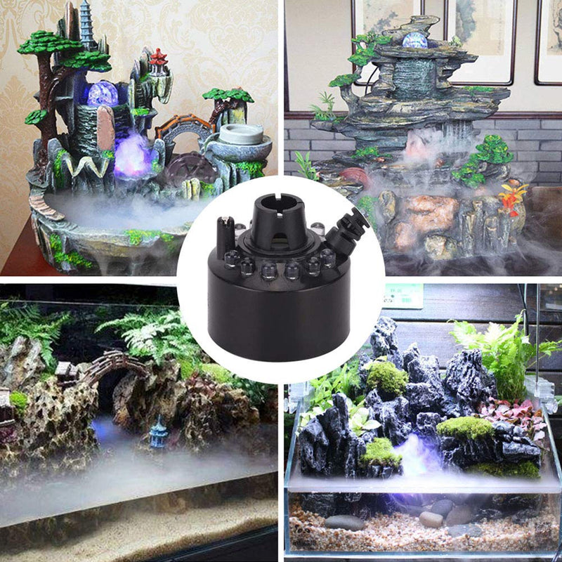 Pssopp Aquarium Mist Maker Aquarium LED Light Mist Maker Fogger Water Fountain Pond Fog Machine Atomizer Air Humidifier with 12 LED Light - PawsPlanet Australia