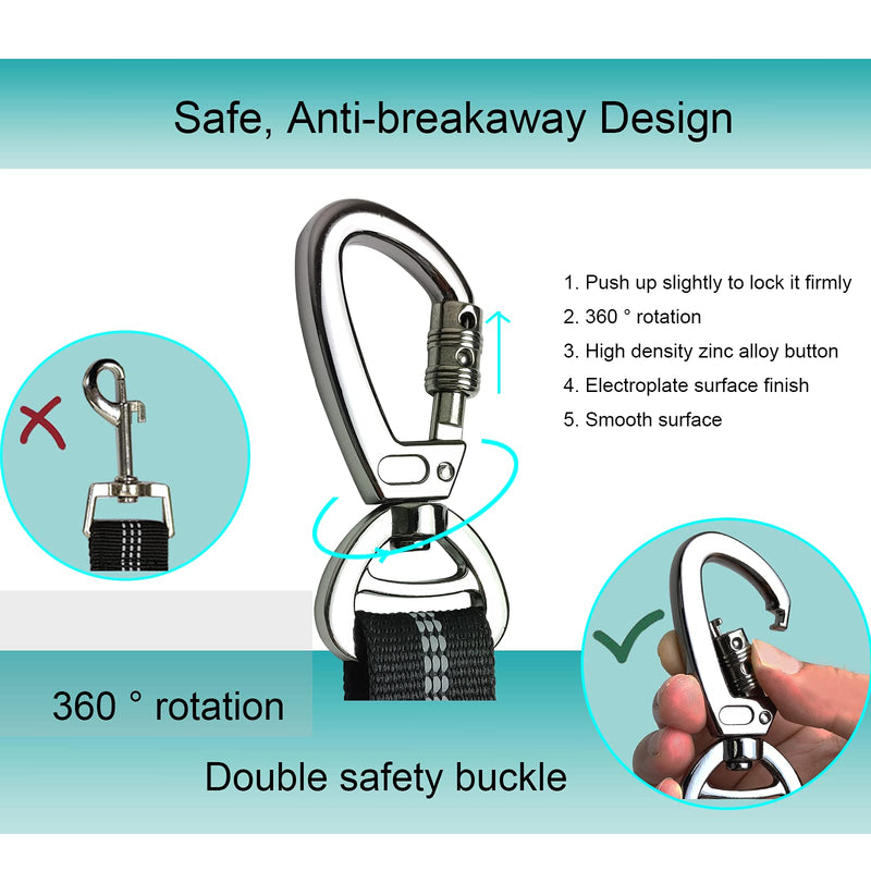Dog Seat Belt, Universal Safety Harness for Dogs with Improved Carabiner, Adjustable Harness for Dogs with Anti-Shock Buffer (Pro) 1 Piece (Pack of 1) - PawsPlanet Australia