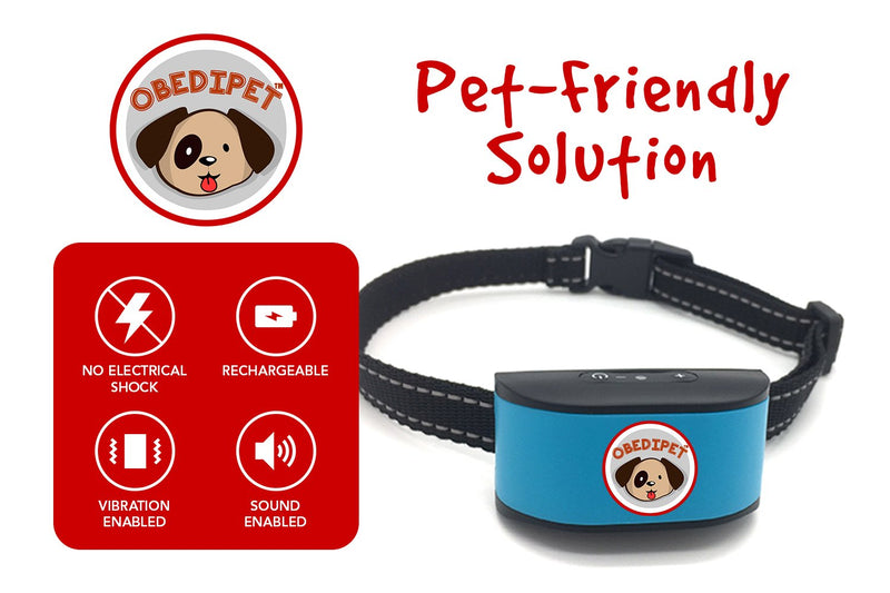 [Australia] - [2018 CHIP] Obedipet RECHARGEABLE Bark Collar - NO SHOCK Dog Bark Control And Bark Deterrent for Small Medium and Large Dogs 