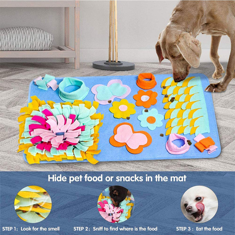 Dog Snuffle Mat,Slow Feeder Activity Training Mats Pet Dog Play Toy,Dog Sniffing Pad Soft Pet Nose Work Smell Snuffle Mat Training Feeding Foraging Skill Blanket Dog Play Mats Puzzle Toys (45×75 CM) - PawsPlanet Australia