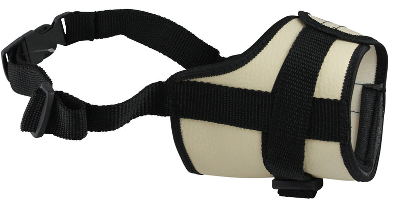 [Australia] - Adjustable Dog Muzzle 6 Sizes Beige M: 8"-10.5" Snout Circumf. 