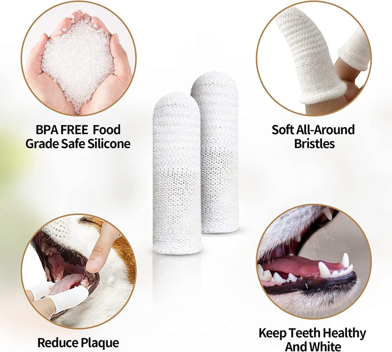 Pack of 20 Toothbrush Dog Finger Cots, Reusable Pet Finger Toothbrush Anti-Plaque Finger Dog Finger Cots Dogs Dental Care Dogs Dental Care Toothbrushes Efficient and Clean Pet Toothbrush - PawsPlanet Australia