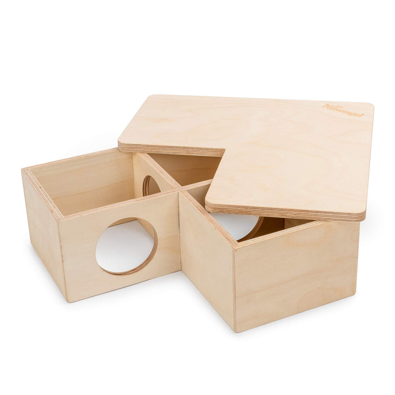 Niteangel Multi-Chamber Hamster House Maze: - Multi-Room Hideouts & Tunnel Exploring Toys for Hamster Gerbils Mice Lemmings 3-Room Small - PawsPlanet Australia