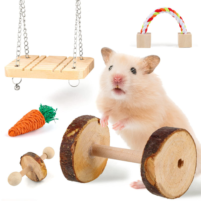 Tiibot 16 Packs Hamster Chew Toys Set Natural Wooden Hamster Chinchillas Rabbit Squirrels Accessories Teeth Care Molar Toys for Small Animal Pets Chewing - PawsPlanet Australia