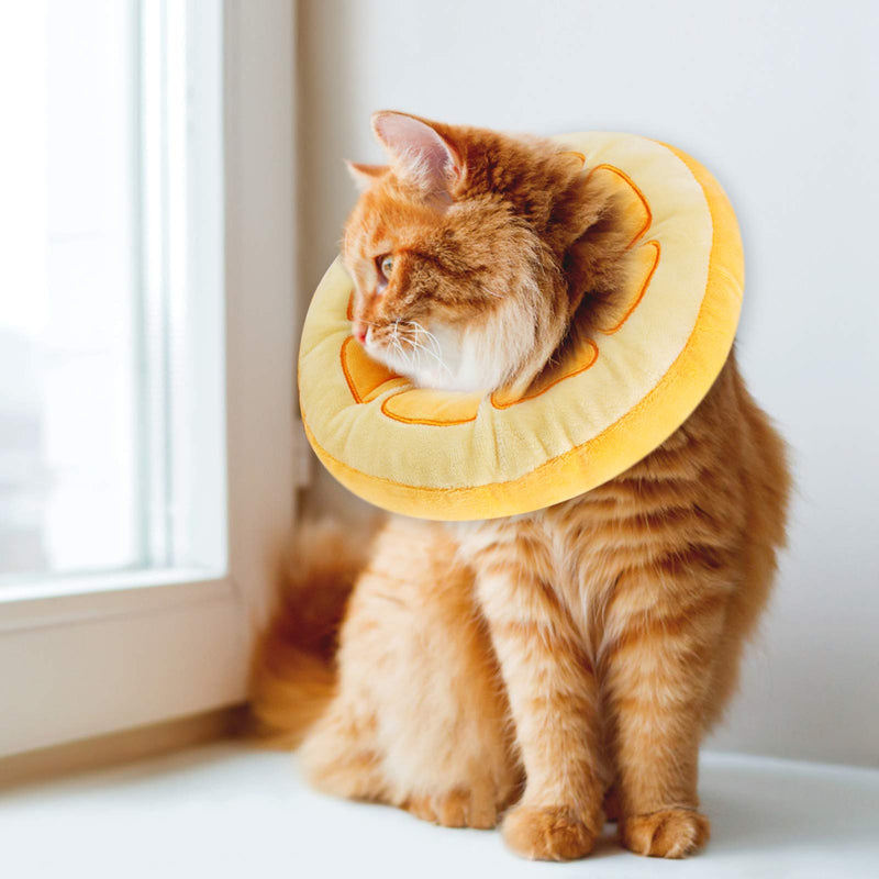 hatatit Adjustable Cat Recovery Collar Soft Cat Wound Healing Protective Cone Collars Neck Kitten Collars After Surgery Orange S - PawsPlanet Australia