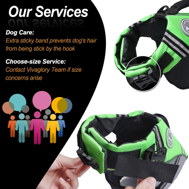 Vivaglory New Sports Style Ripstop Dog Life Jacket Safety Vest with Superior Buoyancy & Rescue Handle X-Small Bright Green - PawsPlanet Australia