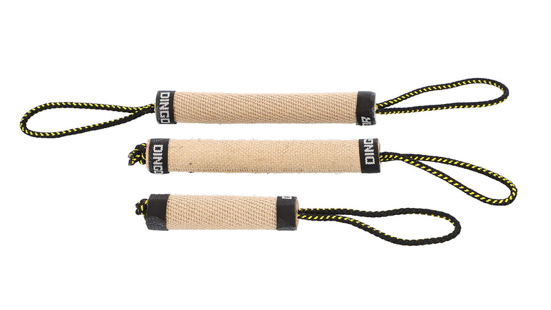 DINGO GEAR Roller with 2 Handles Reinforced Dog Tug for Bite Training and Fun 25 x 3 cm, Jute - PawsPlanet Australia