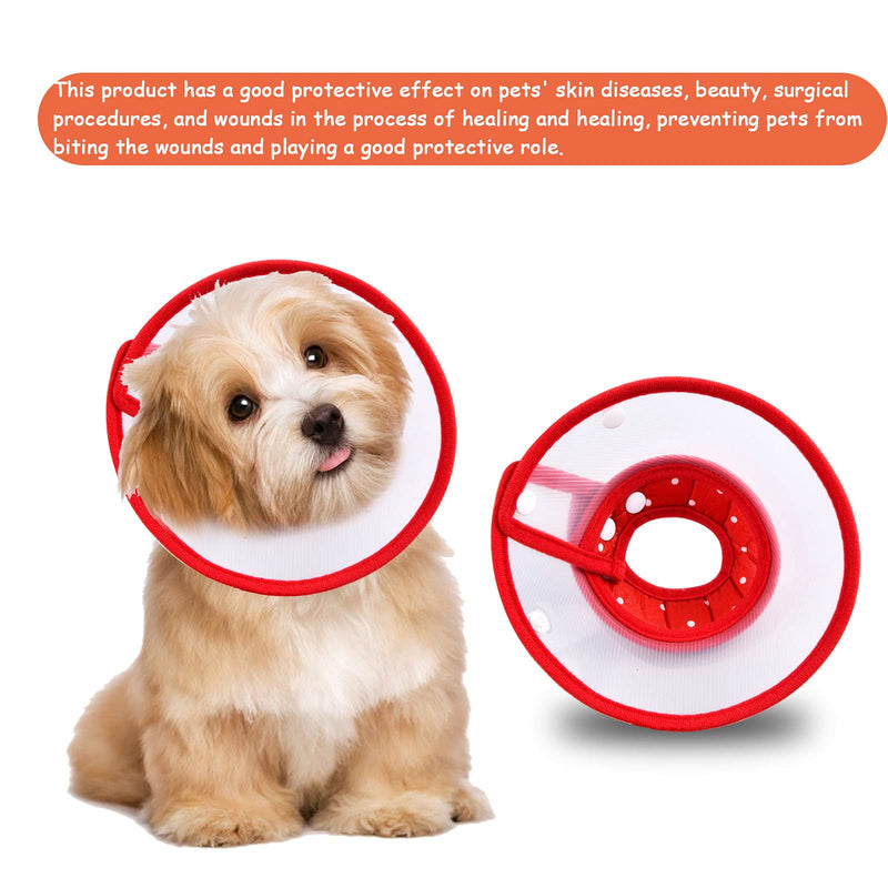 Neck Brace for Pets Protective Collar Cone Collars Soft Cat Protective Collar Neck Brace Anti Bite Cat Recovery Collar Adjustable Plastic for Puppies Small Dogs Kittens, 1-2kg Red - PawsPlanet Australia
