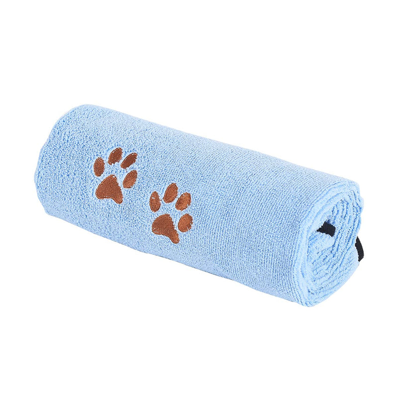 Wipela Pet Dog Cat Microfiber Drying Towel Ultra Absorbent Great for Bathing and Grooming Blue 27.5" x 55" - PawsPlanet Australia