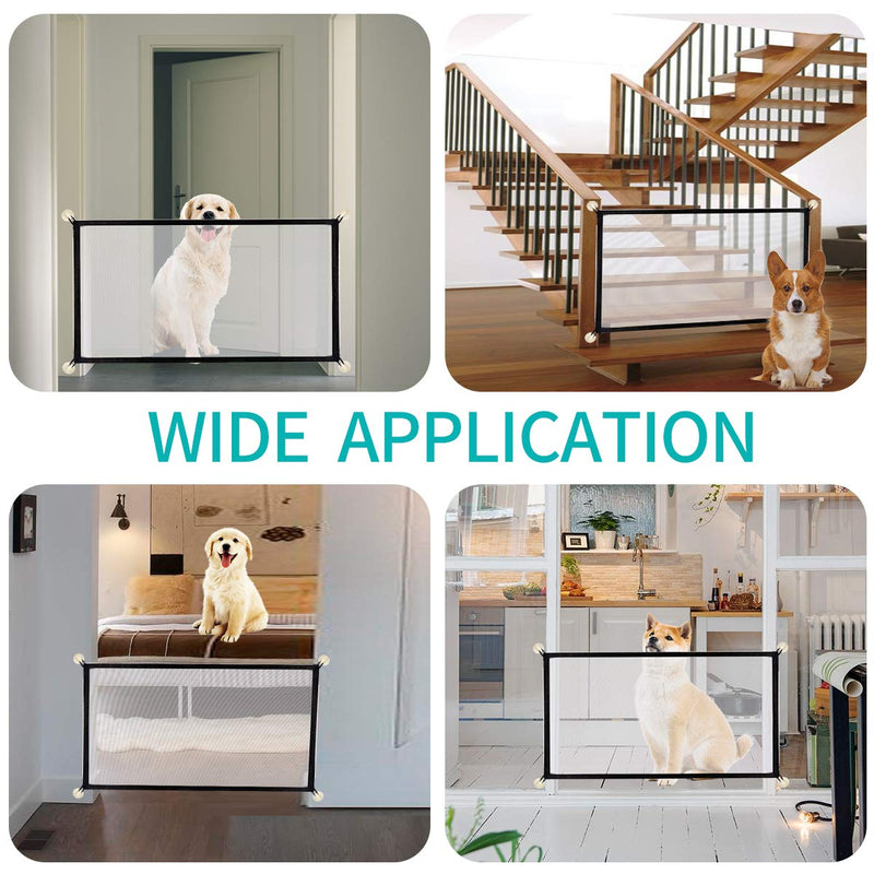 U-picks Magic Gate For Dogs, 180cm Extreme Wide Dog Gate, Portable Folding Pet Gate Interior and Exterior Safety Enclosure For Dogs Cats Babies - 180x75cm - PawsPlanet Australia