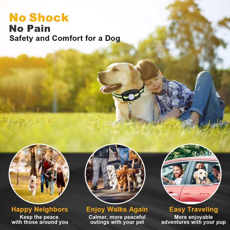 T6 Dog Bark Collar for Small to Large Dogs, No Shock Smart Chip Adjusts to Stop Barking in 1 Minute - Highly Effective Vibration and Sound Stops Barks Fast with No Pain - Safe, Anti-Bark Device - PawsPlanet Australia