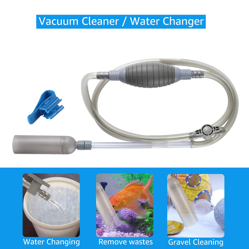 AquaMiracle Aquarium Water Changing Kit 3 in 1 with Gravel Cleaner/Siphon Cleaner/Vacuum Cleaner, Fish Net and Cleaning Brush/Algae Remover - PawsPlanet Australia