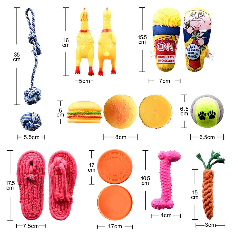 Bestdon 10 Pack Cotton Toy Interactive Rope Toy Ball,Rope Toys,Dog Chew Toys Rubber Chicken, Screaming Chicken for Dog Teething Training Toy - PawsPlanet Australia