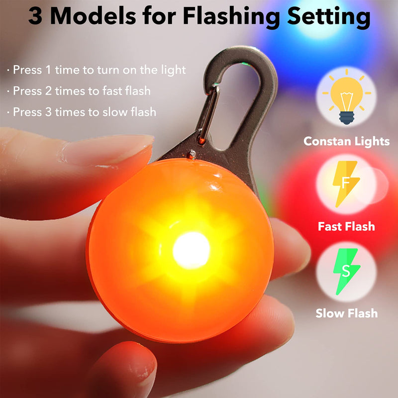 Homeet Dog Safety Flashing Light Clip-On LED Light Pendant Pet Light Collar with 3 Flashing Modes Safety Light for Dog Safety Pack of 6 - PawsPlanet Australia