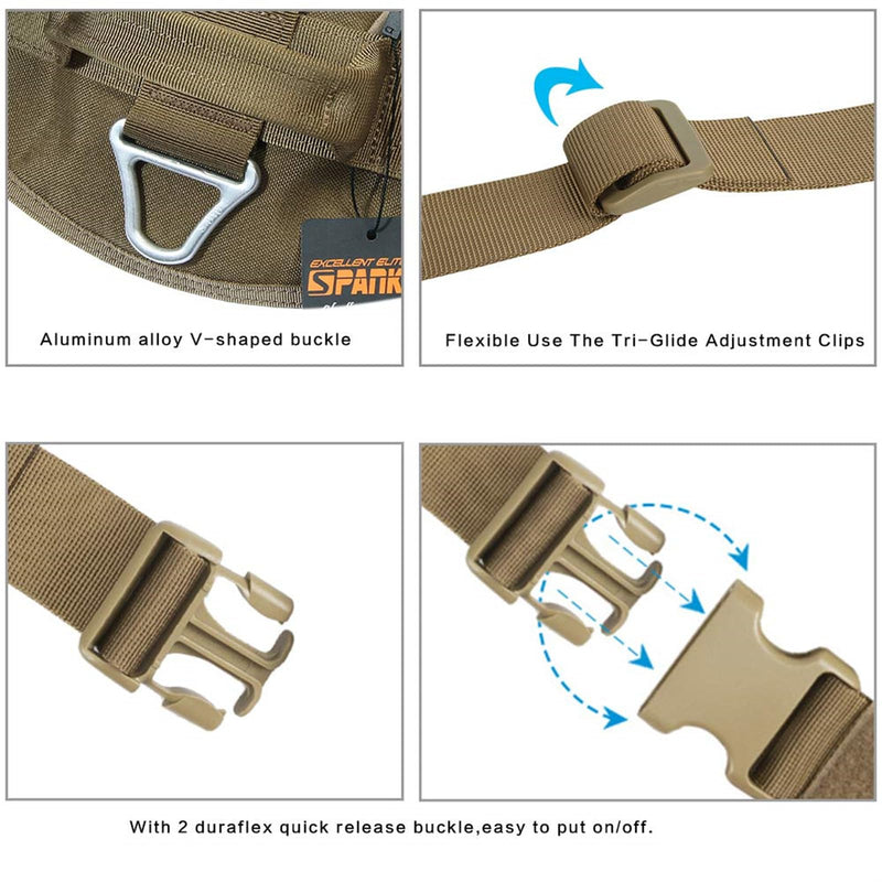 EXCELLENT ELITE SPANKER Dog Harness Tactical Dog Harness Training Service Dog Vest Working Dog Harness Adjustable Dog Vest for Medium and Large Dogs (Brown-S) S Brown - PawsPlanet Australia