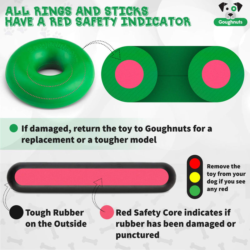 [Australia] - Goughnuts Maxx and Buster Rings – Large Indestructible Dog Chew Toys for Aggressive Power Chewers | for Large Dogs 60, 70, 80, 90, 100+ Pounds | Tough Black Rubber| MaXX(Large, 60-120 Lbs) 
