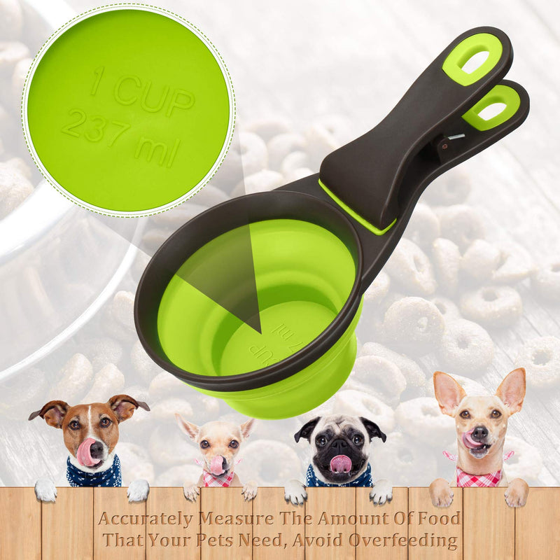 [Australia] - 3 Pieces Collapsible Pet Scoop Silicone Measuring Scoops for Dog Cat Food Water in 3 Sizes (1 Cup, 1/2 Cup and 2 Cup Capacity) 