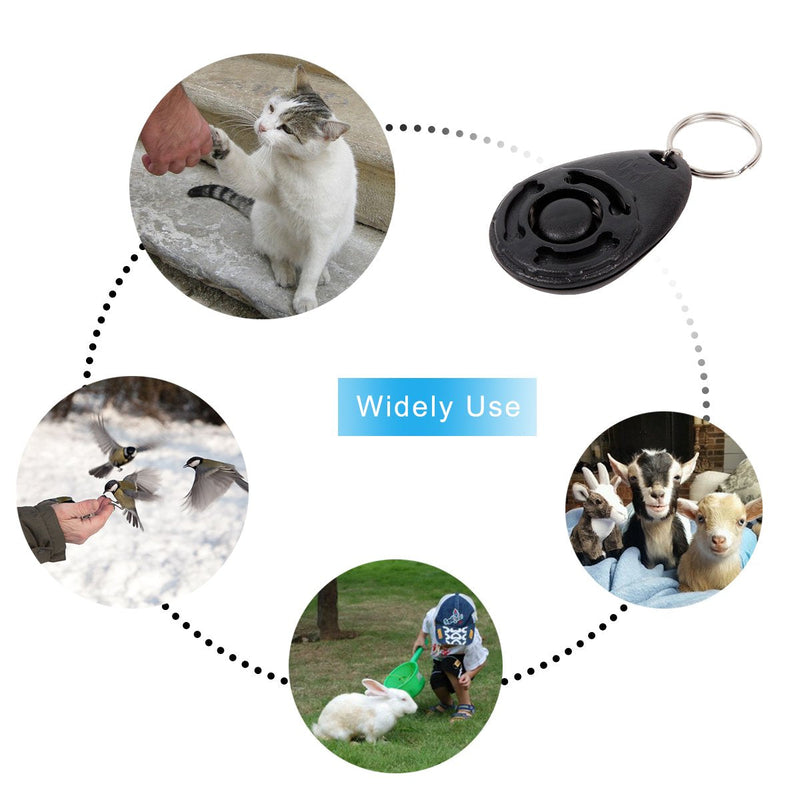 Diyife Dogs Clicker, [3 Pcs] Clickers for Dog Training with Wrist Strap Clicker Training for Dog Puppy Cat Black - PawsPlanet Australia