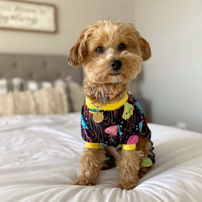 CuteBone Dog Clothes Pjs Dog Apparel Dog Jumpsuit Pet Clothes Pajamas XS(Chest Girth12’’-12.5’’ Back Length7.5’’-8’’) 1#Jellyfish - PawsPlanet Australia