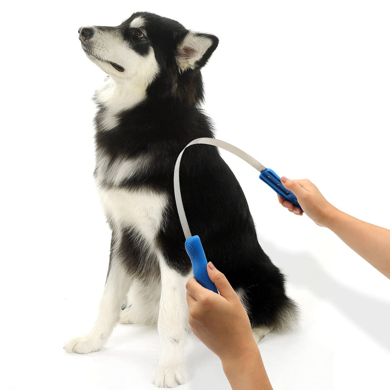 KALAMANDA Dog Shedding Blade, Dual-Sided Stainless Steel Deshedding Tool with Flea Comb, Coarse and Fine Teeth Horse Grooming Brush - PawsPlanet Australia