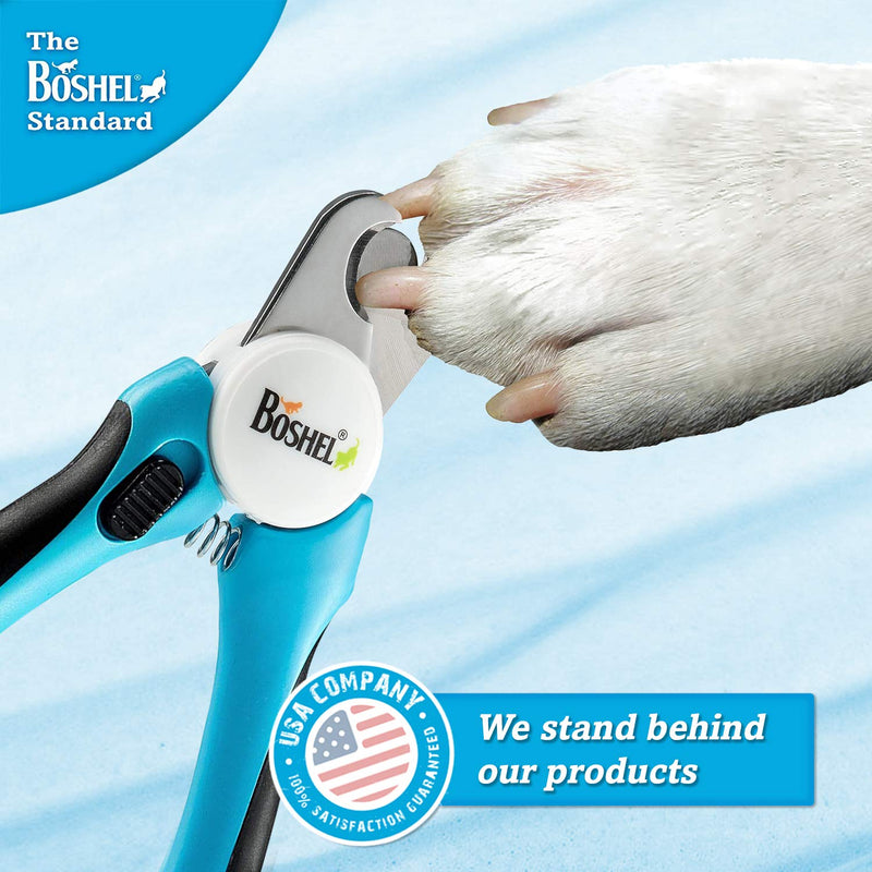 BOSHEL Dog Nail Clippers and Trimmer - with Safety Guard to Avoid Over-Cutting Nails & Free Nail File - Razor Sharp Blades - Sturdy Non Slip Handles - for Safe, Professional at Home Grooming - PawsPlanet Australia