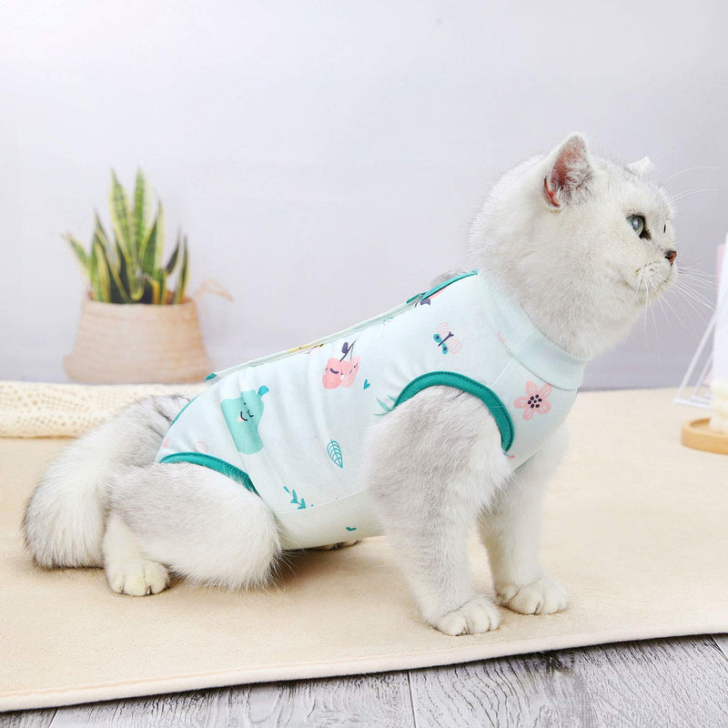TAOZUA Cat Recovery Suit for Abdominal Wounds or Skin Diseases,Professional E-Collar Alternative After Surgery Wear Anti Licking Wounds for Cats/Dogs S(<3.3LB) 3Packs(Pink/Yellow/Green) - PawsPlanet Australia
