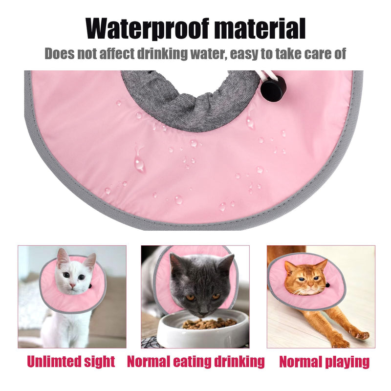 Recovery Collar for Cats, Adjustable Protective Cat Recovery Collar Waterproof Elizabethan Collar for Kittens Puppies After Surgery to Stop Licking Wounds (Pink) - PawsPlanet Australia