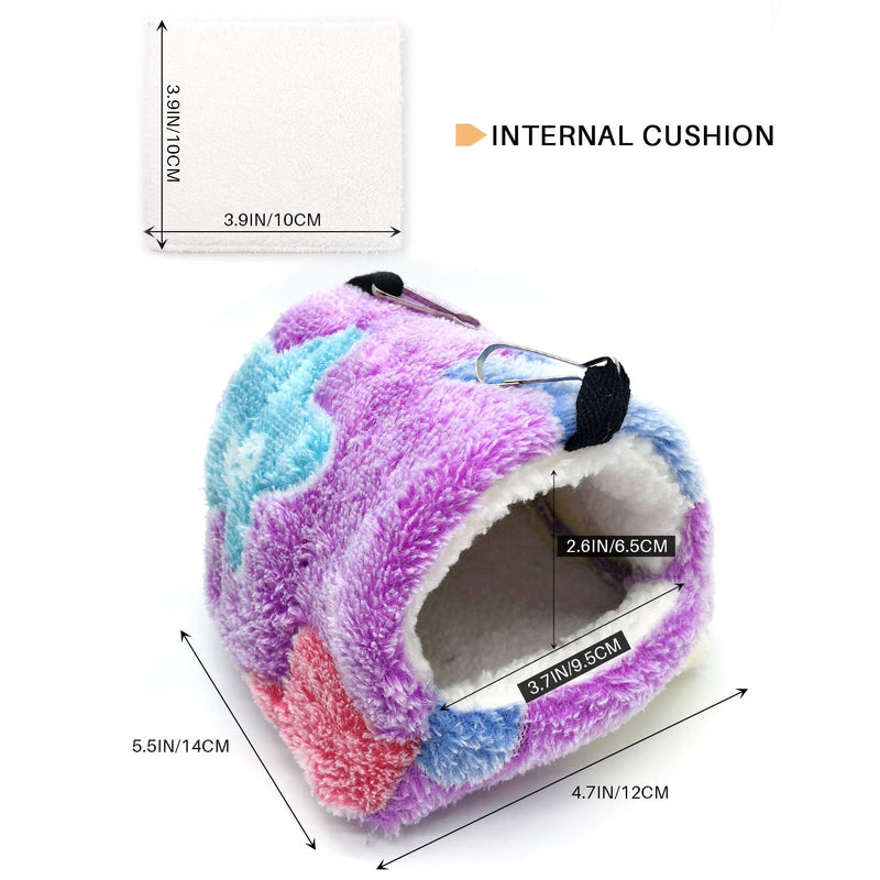 Warm Hamster Bed with Mat for Small Animal Pet, Mini Rat Hamster Plush House Bed Hut Nest Bed Mini House Cave Bed Cozy House Hideout(S) - PawsPlanet Australia