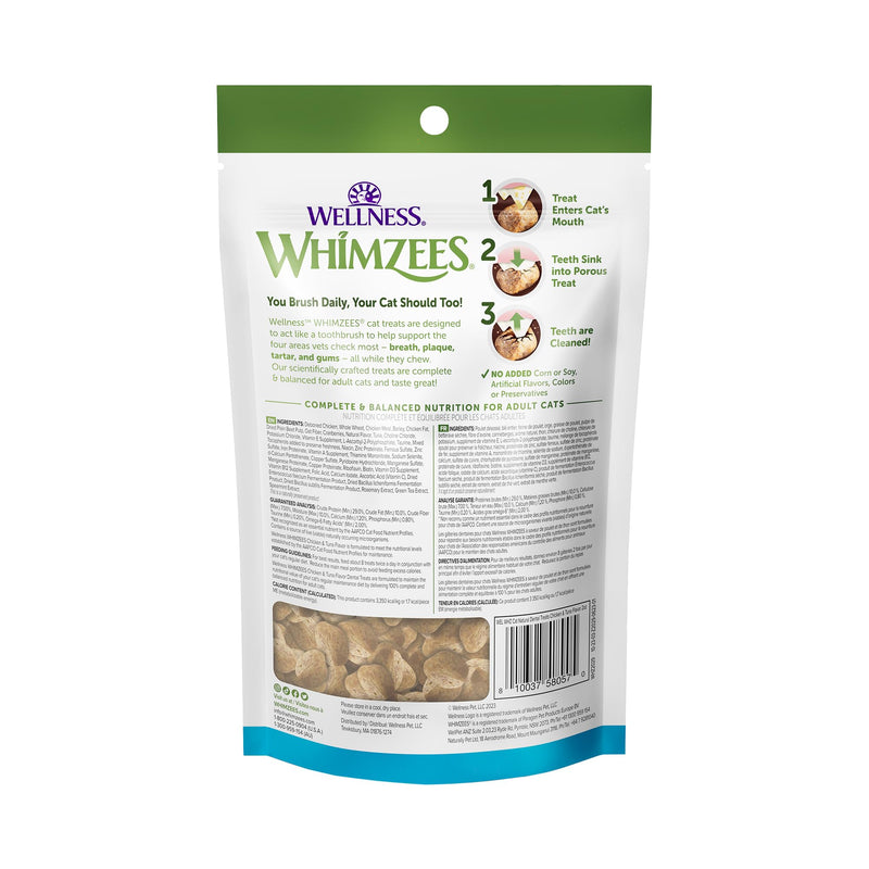 Whimzees Wellness Natural Cat Dental Treats, Chicken & Tuna Flavor, 2 Ounce 2.00 Ounce (Pack of 1) - PawsPlanet Australia