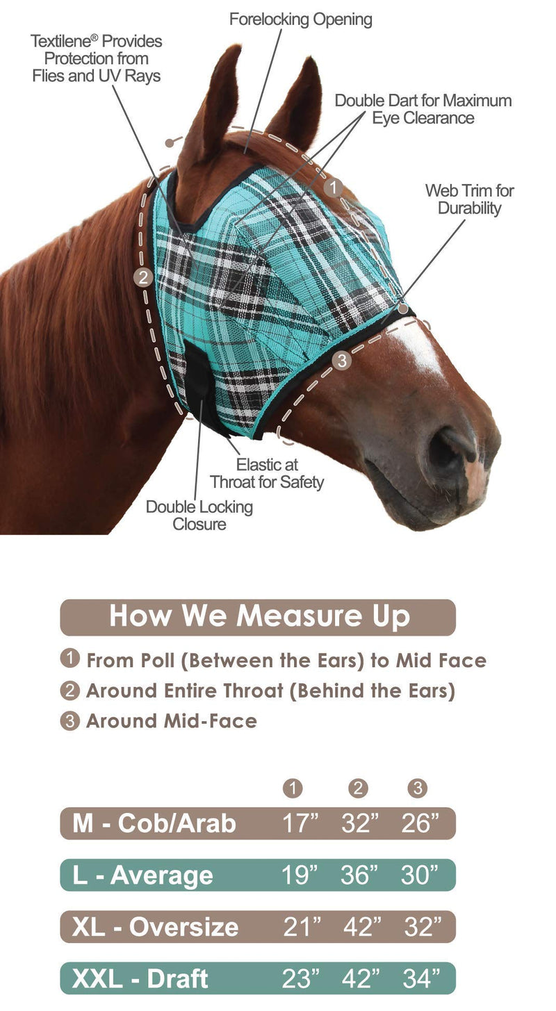 Signature Fly Mask with Removable Nose and Soft Mesh Ears - Protects Horses Face, Nose and Ears from Biting Insects and UV Rays While Allowing Full Visibility - PawsPlanet Australia