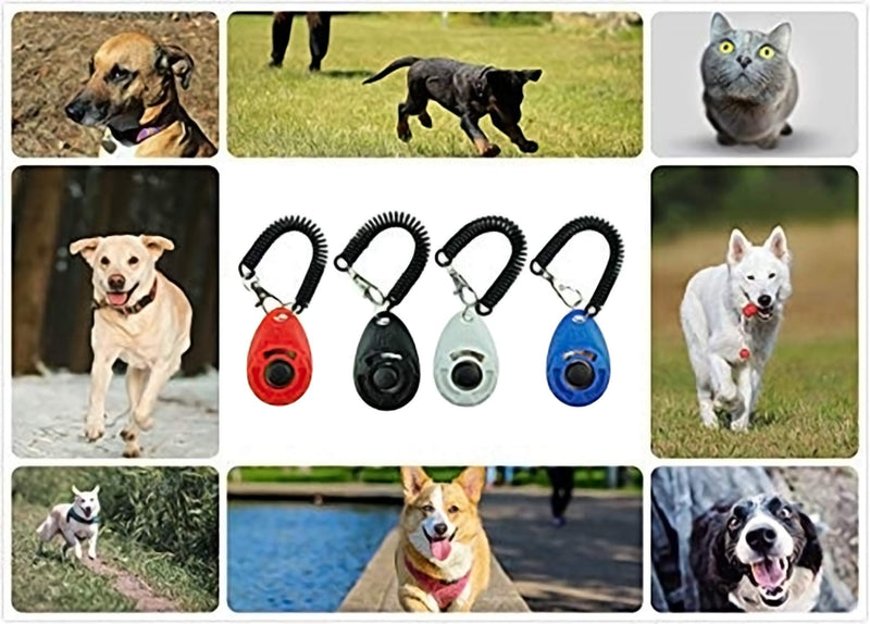 [Australia] - URBEST 4-10 Pack 2 in 1 Pet Training Clickers,Whistle and Clicker Pet Training Tools with Wrist Strap,Train Dog, Cat, Pets 4 PCS Multi-colors 