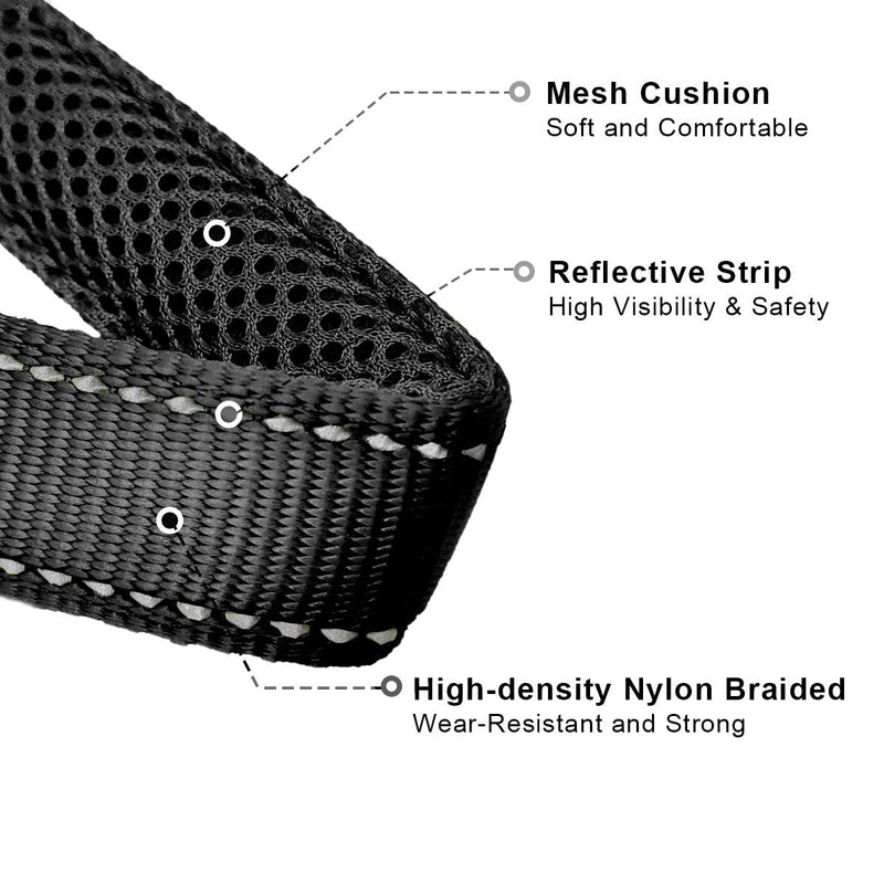 Mycicy Reflective Dog Choke Collar, Soft Nylon Training Slip Collar for Dogs 1"W x 22"L Black - PawsPlanet Australia