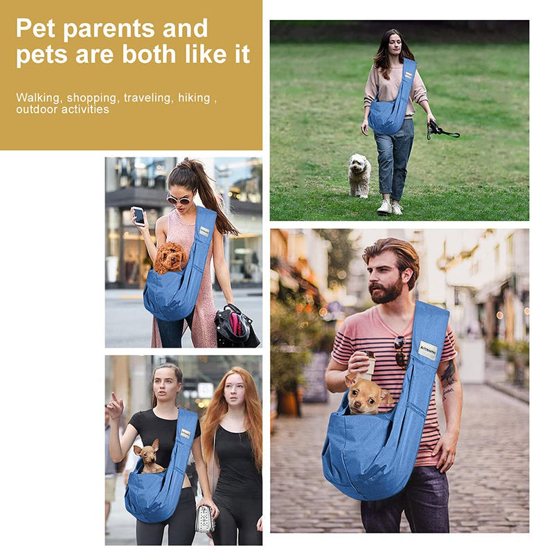 artisome Small Dogs Cats Sling Carrier Bag Purse Travel Hand-Free Pet Puppy Sling(Blue 8-13 lbs) Blue 8 - 15 lbs - PawsPlanet Australia