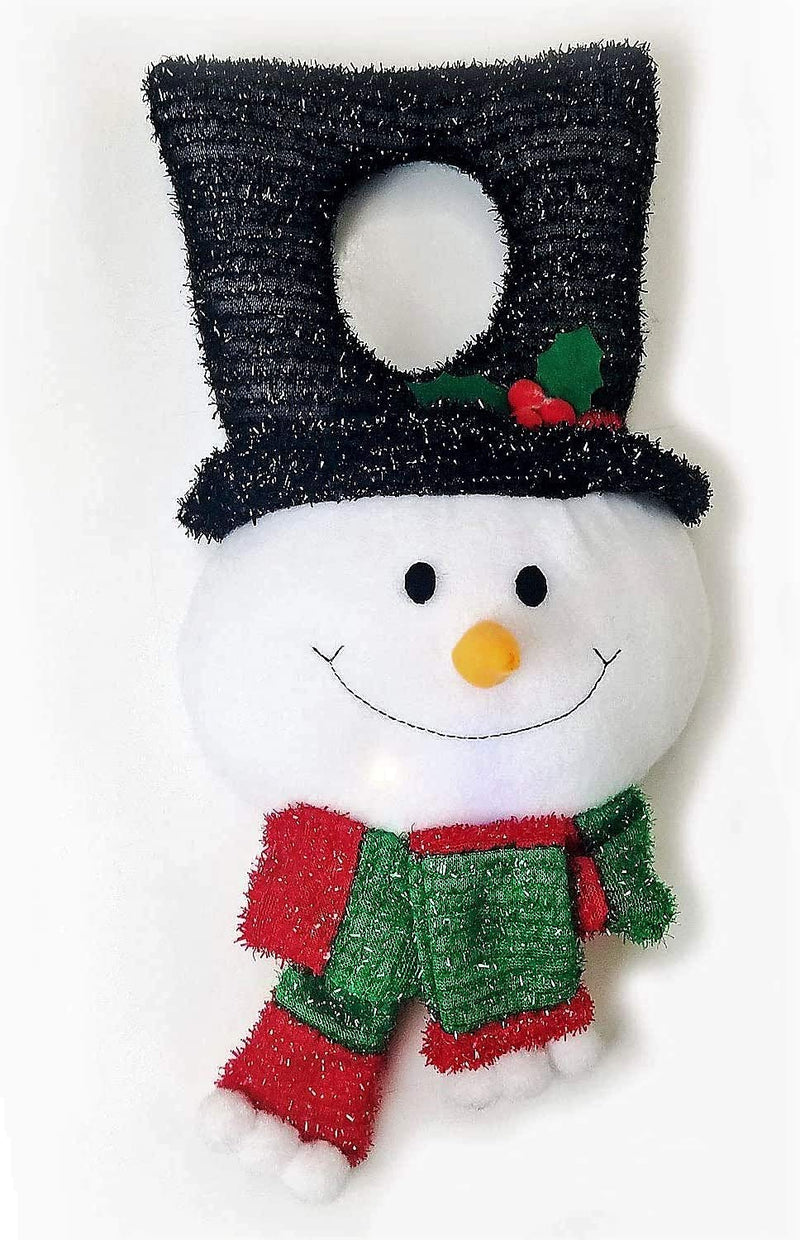 THE NIFTY NOOK LED Light UP Snowman Door Hanger Holiday Christmas Decoration with Timer (Snowman) - PawsPlanet Australia