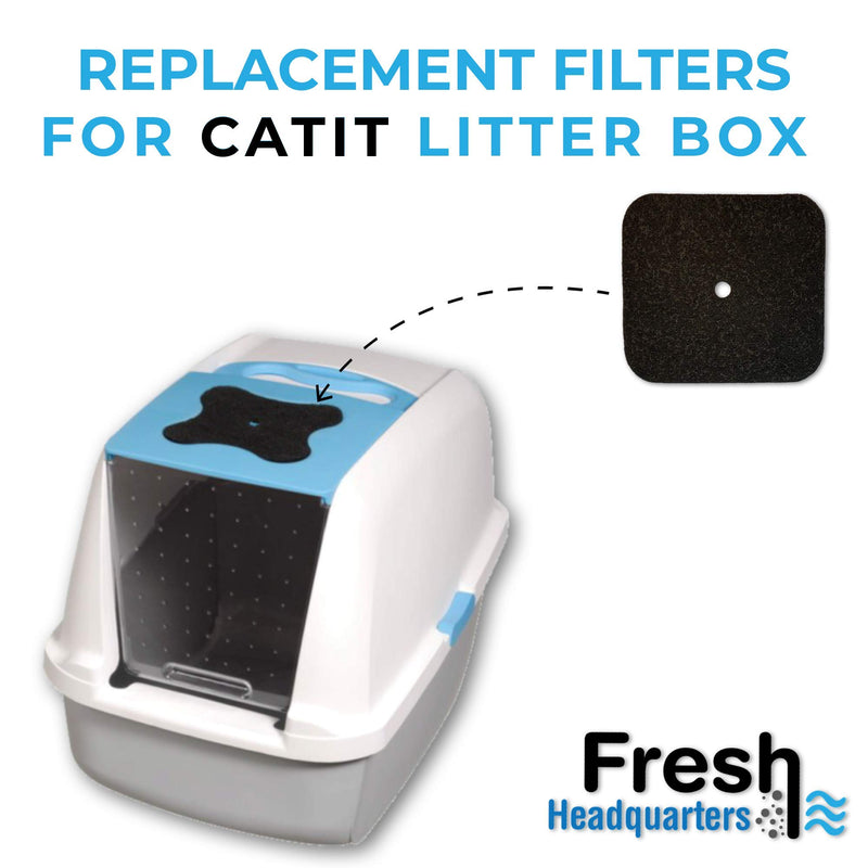 FRESH HEADQUARTERS Replacement Filters Compatible with Catit Hooded Litter Box – Pre-Cut Activated Charcoal Carbon Air Purifier Refill Pads for Safe Urine Odor Control (6 Pack) - PawsPlanet Australia