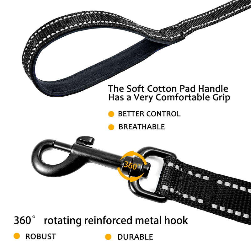 COMSLE Long Leads for Dog Training, 5m/10m/15m/20m Strong Extra Long Line Dogs Lead with Handle, Light Nylon Puppy Training Lead Dog Leash for Pet Recall Tracking Obedience Camping Play Outdoor 5m/16.5ft Black - PawsPlanet Australia